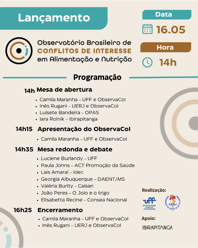 Imagem: card de divulgação com a programação do evento.